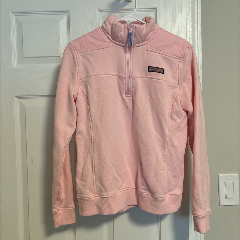 Vineyard vines pink quarter zip. Lightly worn. Size small.
